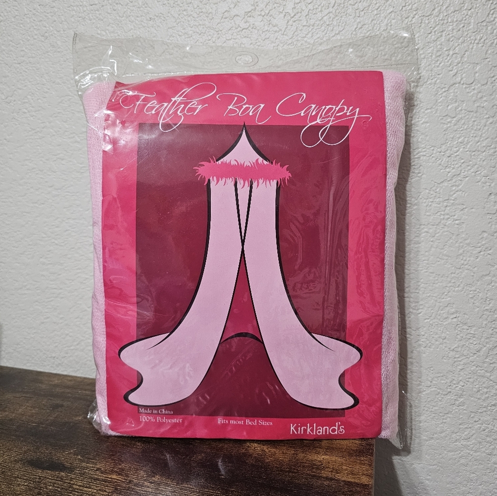 Kirklands Pink Feather Boa Canopy
